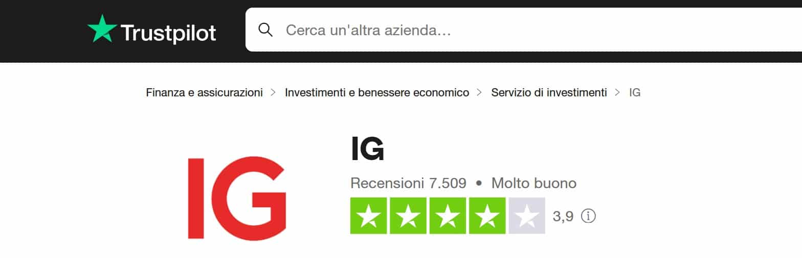 IG recensioni TrustPilot