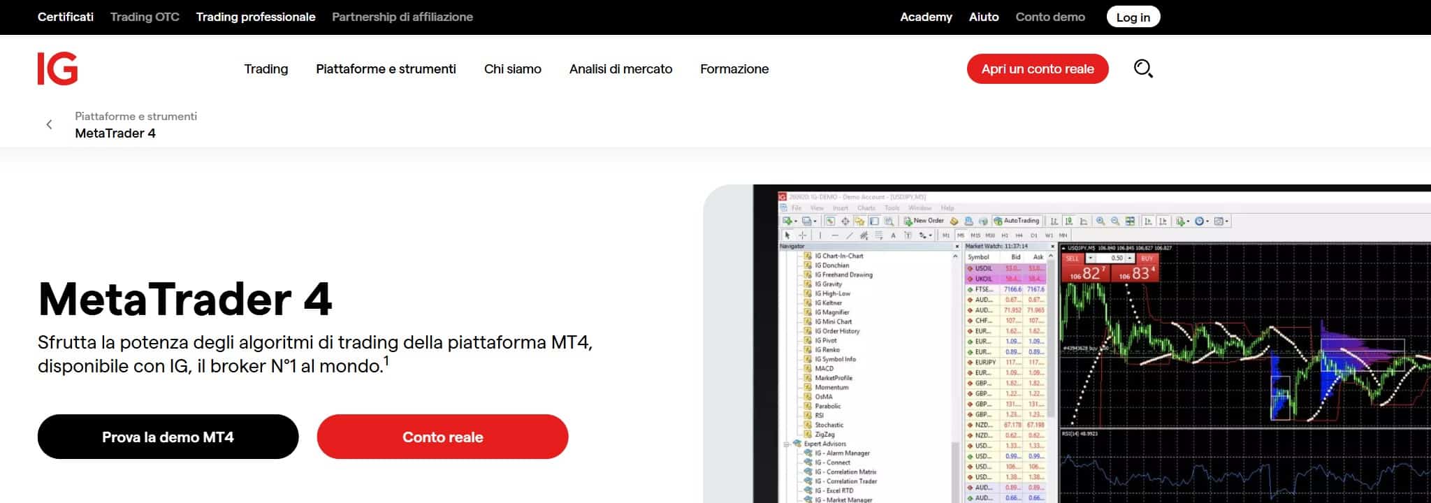 MetaTrader su IG