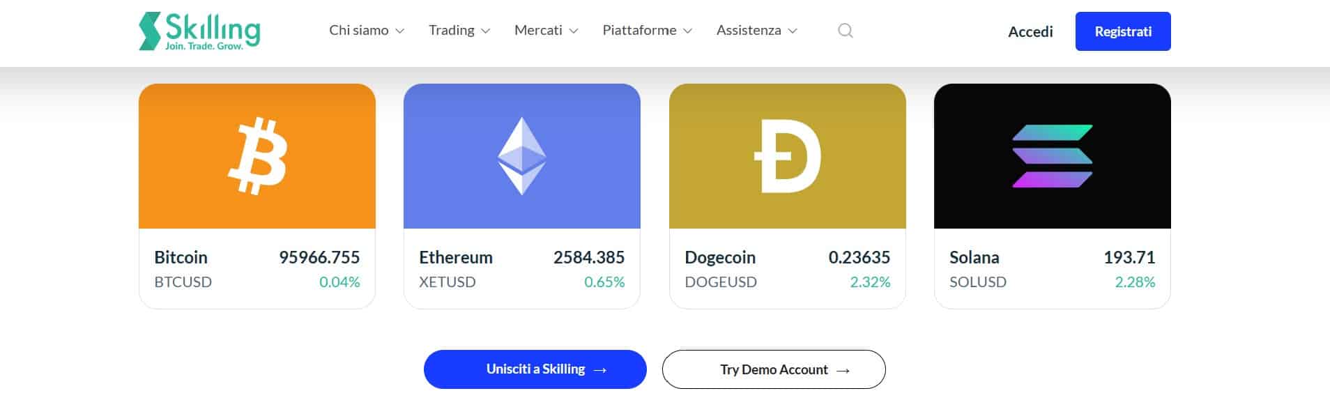 Migliori piattaforme per trading crypto- Skilling